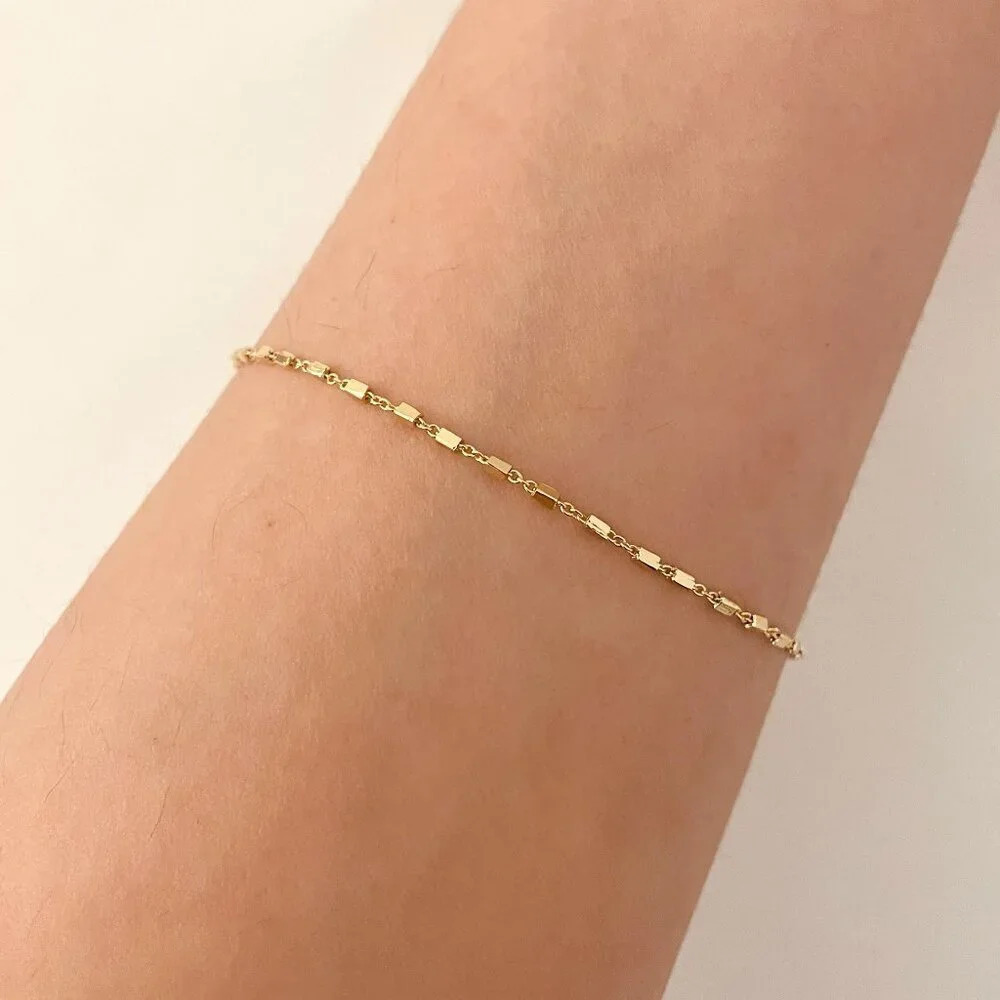 925 Sterling Silver Dainty Minimalist Bracelet Thin Link Stacking Bracelet